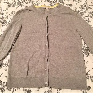GAP light Gray Button down Cardigan with Silk
